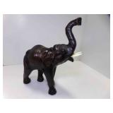 Leather Wrapped w/Leather Ears Elephant Figurine