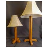 2 Handcrafted Table Lamps, Tall Lamp Has Three