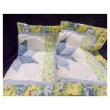 2 Quilted Queen Size Pillow Cases