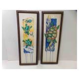 2 1991 Framed Paul Brent Watercolor Prints Sea