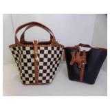 2NEW Black & Brown Faux Leather Purses, 1 with