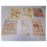 6 Vintage Greeting Cards
