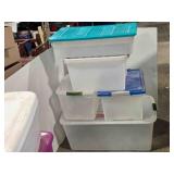 4 Plastic Tubs; various sizes