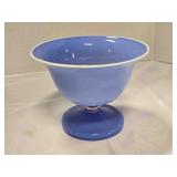 Blue Glass pedestal bowl
