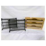 New Bamboo Wrap Dispenser w/cutters, 2 new