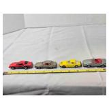 4 Die-cast metal sporty cars