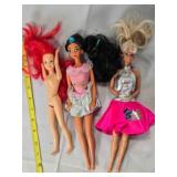 2 Barbie Dolls stamped 1966 & 1 Barbie-type doll