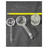 Mayonnaise Serving Set; Glass jar w/lid; 2 ladles