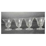 Four Glass Sherbet Dishes; 2 w/chips on rim