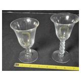 Two Glasses; Candlewick Wine Glass, Sherry Glass