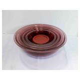 Vintage Pyrex Originals Cranberry mixing bowls