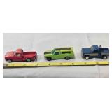 3 Die-cast metal pickup trucks