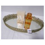 Oval Gold Perfume Mirror Vanity, OMR Beauty DUO