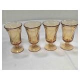 4 Fostoria Jamestown Amber Glass Goblet