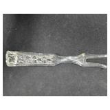 9ï¿½ " Glass Fork; 2 Prong; Diamond pattern handle