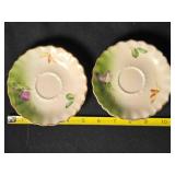 Two Saucers; Hand painted Porcelain