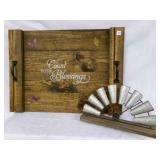 Wood tray 30" x 22", Wind mill Dï¿½cor