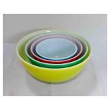 Vintage different colored Pyrex mixing bowls