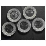 5 Anchor Hocking Miss America Coasters