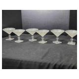 6 Compote Dishes; stemmed w/square base