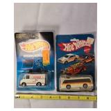 2 Hot Wheels Die-cast metal replica vehicles