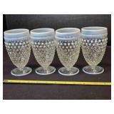 4 Clear Opalescence Goblets