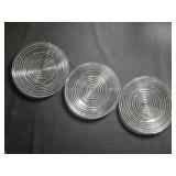 3 Glass Salad Plates