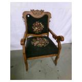 Antique Victorian Style Wood Frame Chair
