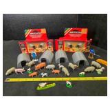 Farm Scene w/shelters & Farmers