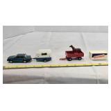 Die-cast metal car & horse trailer, farm trailer