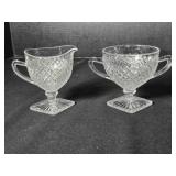 Anchor Hocking Miss America Creamer & Sugar set