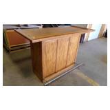 WOODEN BAR WITH BRASS FOOT RAIL, 5