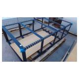 SHELVING, METAL FRAME, WOOD SHELVES