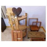 Wood Crafted Pieces- shelves, benches, box (9)