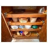 Cabinet Contents- pots, planters, baskets etc.