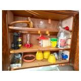 Cabinet Contents- birdhouses, feeders, etc.