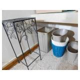 Trash Cans (5), Plant Stand, Art Caddy