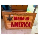 Wooden "Made in America" Sign 26"x17"