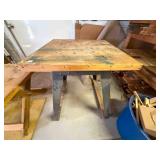 31"x31" Rolling Wood Top Table
