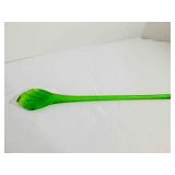 Art Glass Murano Style Emerald Green Glass Stem