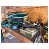 Contents of Shelf- sprinklers, hoses, lawn items