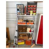 Metal Shelf & Contents