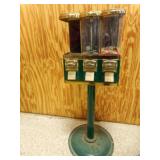 Vintage Triple Head Candy Vending Machine with