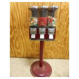 Vintage Triple Head Candy Vending Machine with
