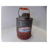 Vintage 1 Gallon Galvanized Metal Gas Can Old
