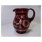 Vintage Egermann Bohemian Cranberry Ruby Cut to
