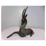 Vintage Bronze or Brass Metal Resting Gazelle with