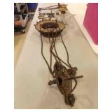 Antique Cast Iron Hanging Parlor Oil Light Frame
