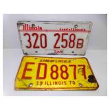 1970 Yellow w/Red Illinois Land of Lincoln License