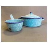 Baby Blue With White Speckles Enameled 9" Pan